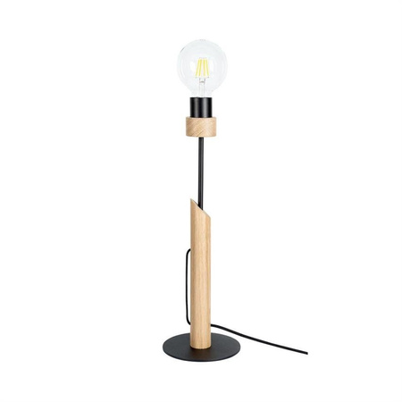 Lampă de masă Solange 1xE27 Max.60W Stejar unsuros/Negru Britop